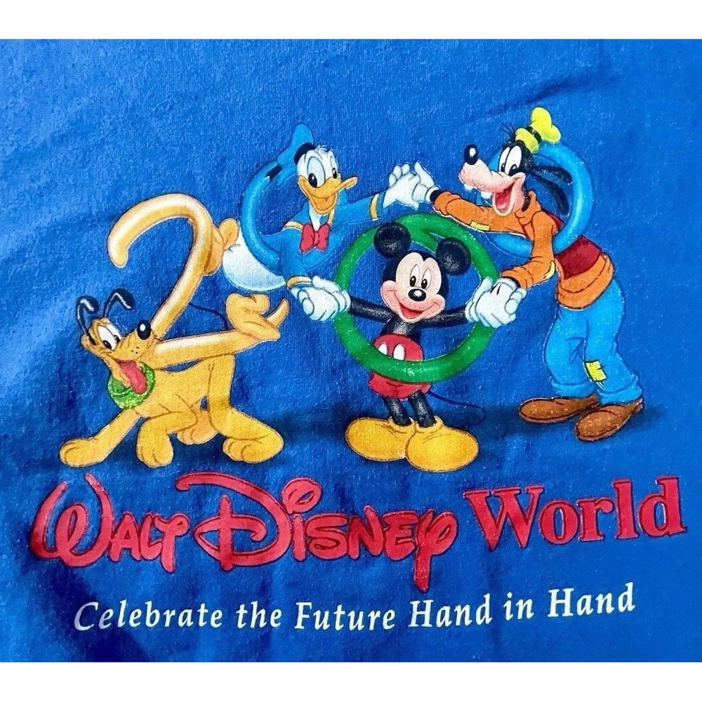 Vintage 2000 Walt Disney World Sweatshirt Mickey Donald Goofy Mens M USA‎ Y2K